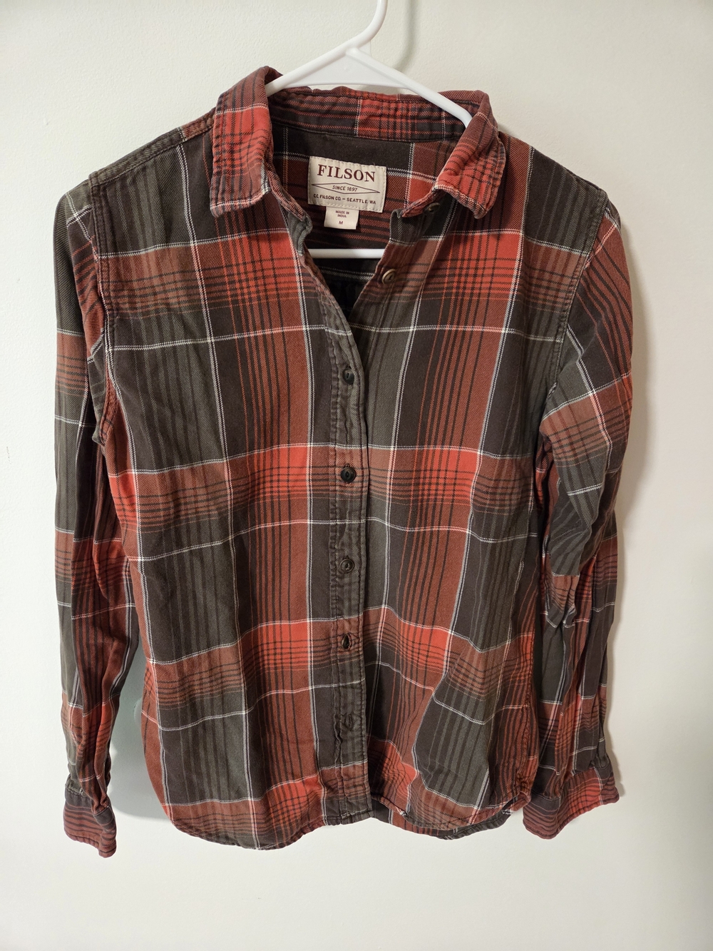 Filson - Red and Brown Plaid Button-Down Shirt